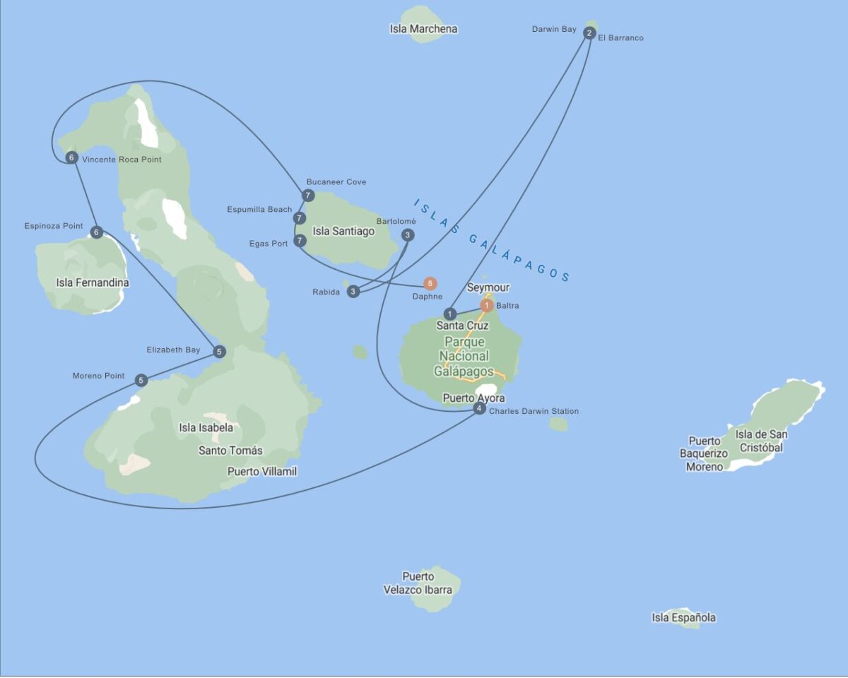 Mappa Galapagos Nemo I 8 giorni
