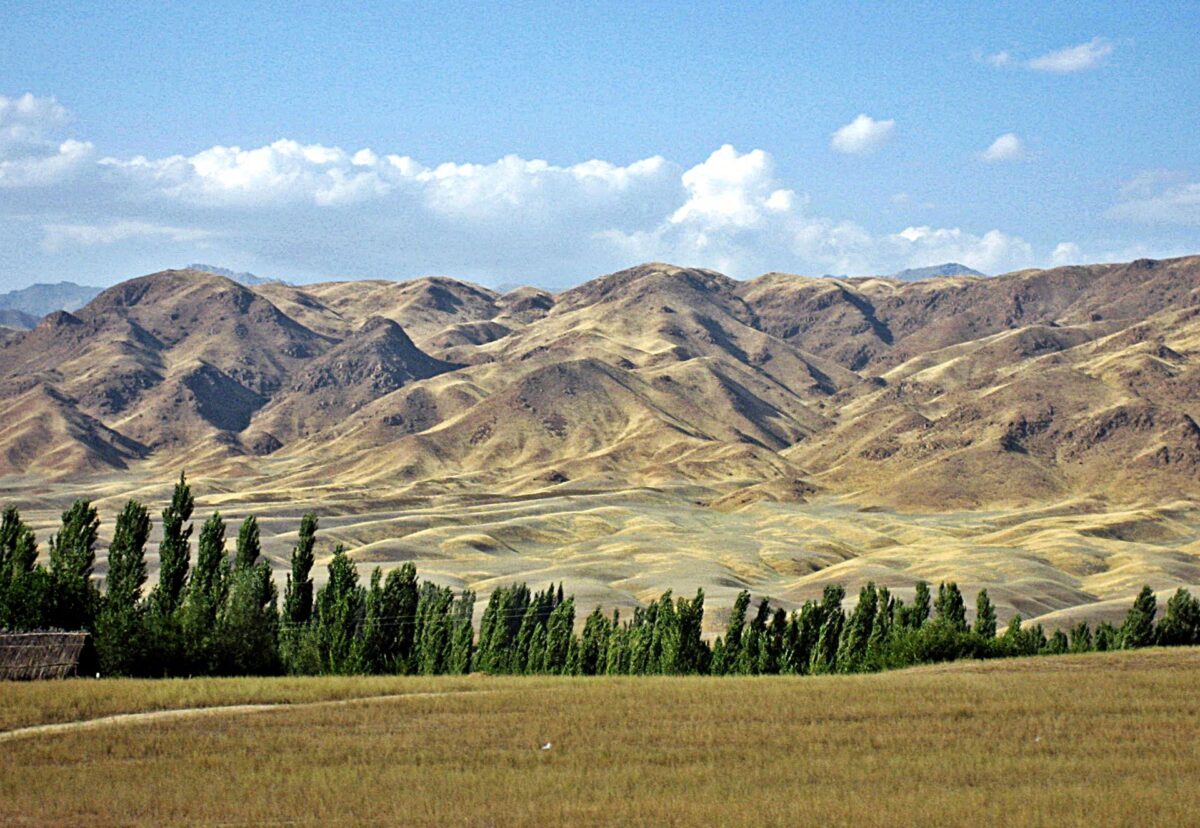Panorama del Kirghizistan montagne